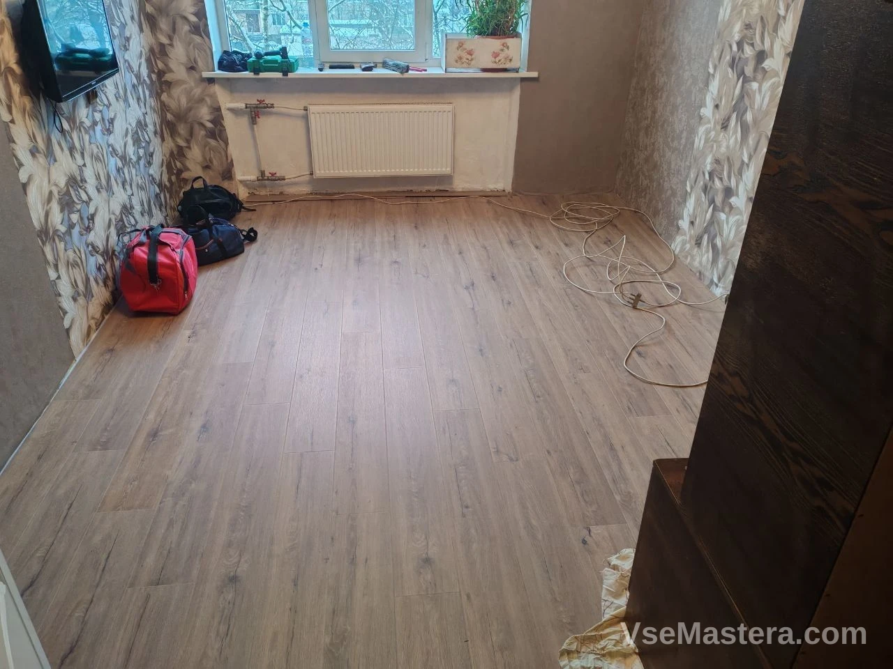 Монтаж ламината на кухне с порожком